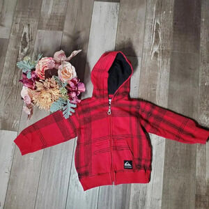 Quiksilver Baby Toddler Boys Plaid Zip-up Hoodie 24M